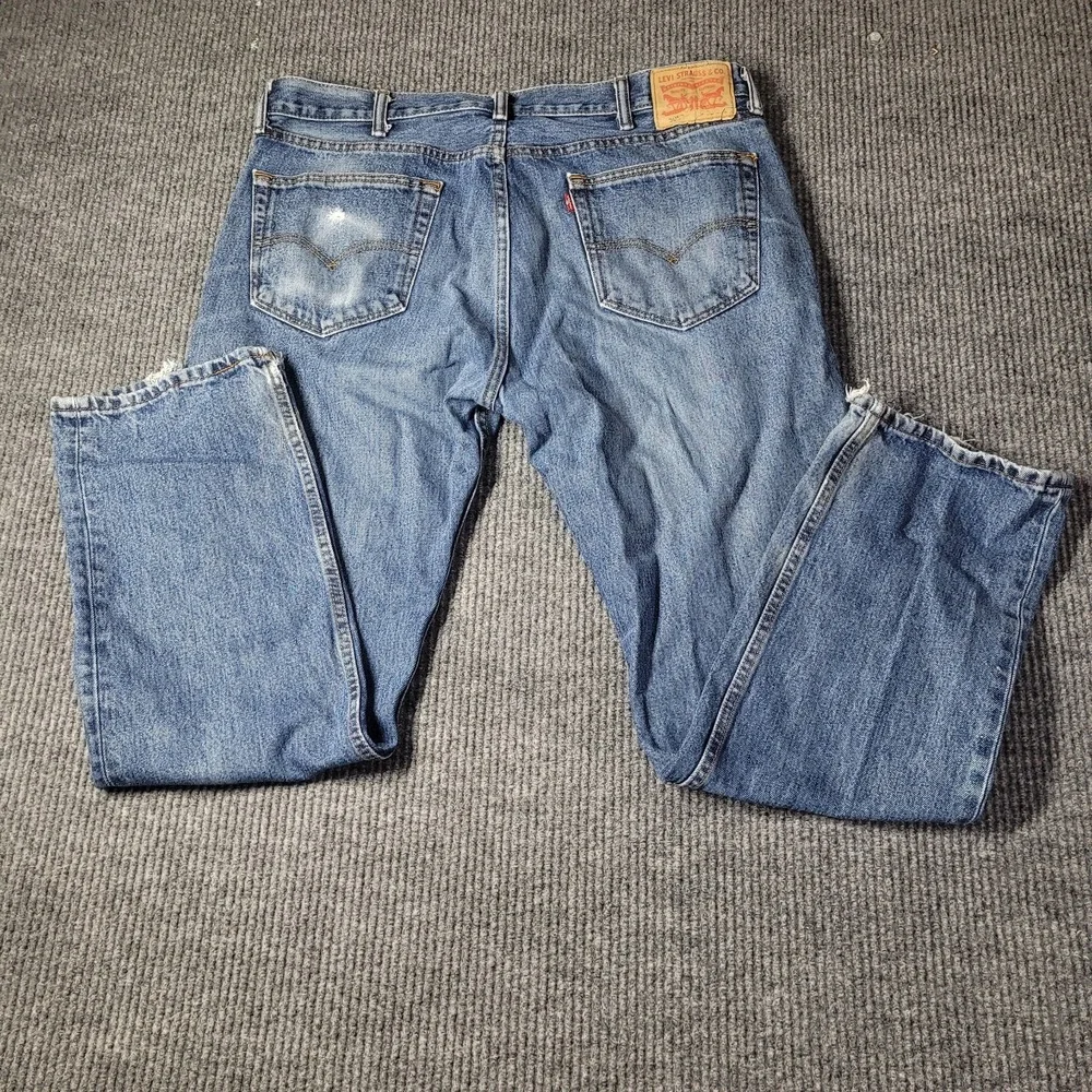X2 Levi's 505 Regular Fit Straight Leg Denim Blue Jeans‎ Mens Size 38 x 32